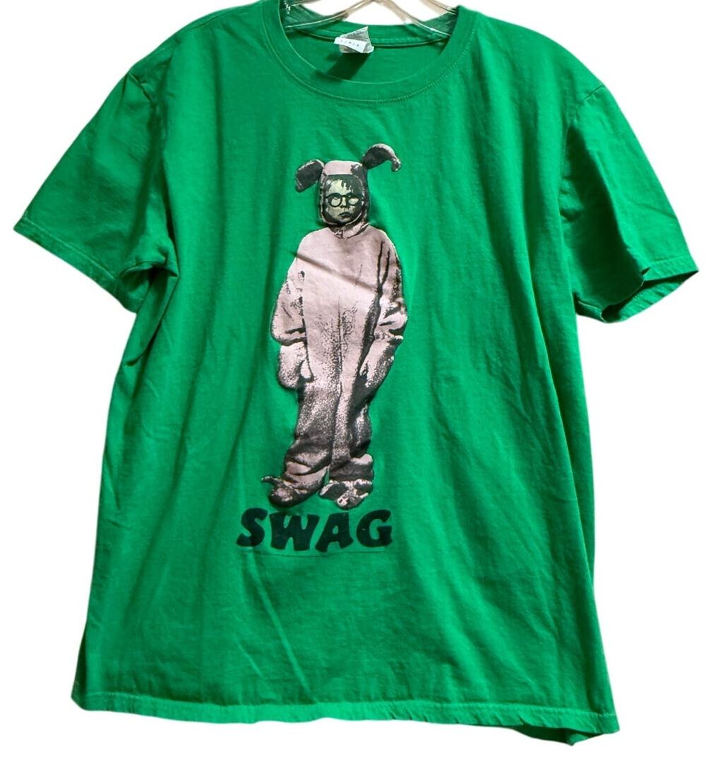 A Christmas Story Graphic "Swag"  T-Shirt - Green - Size Large